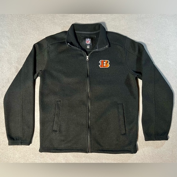 NFL Other - Cincinnati Bengals NFL Jacket Men’s Large Black Full Zip Textured Heavyweight